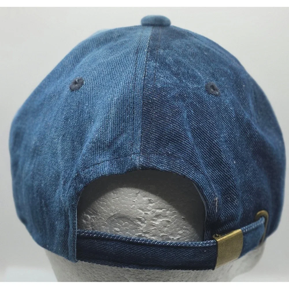 Sun N Sand Denim Pineapple Embroidered Adjustable Baseball Cap Strapback‎ Hat